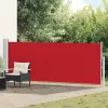 Piros kihúzható oldalsó teraszi napellenző 140 x 500 cm