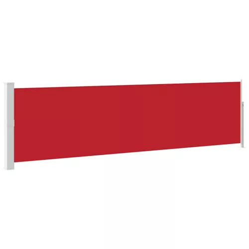 Piros kihúzható oldalsó teraszi napellenző 140 x 500 cm