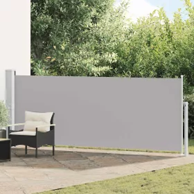   Szürke kihúzható oldalsó teraszi napellenző 140 x 500 cm