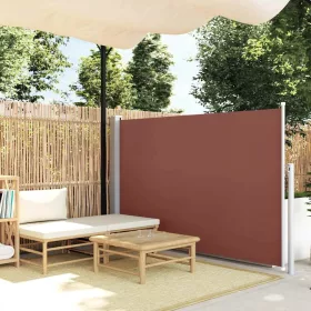Barna kihúzható oldalsó teraszi napellenző 140 x 500 cm