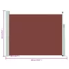 Barna kihúzható oldalsó teraszi napellenző 140 x 500 cm