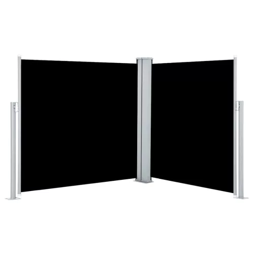 Fekete behúzható oldalsó napellenző 120 x 600 cm