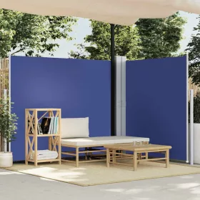 Kék behúzható oldalsó napellenző 160 x 600 cm