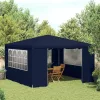 Kék rendezvénysátor oldalfalakkal 4 x 4 m 90 g/m²