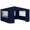 Kék rendezvénysátor oldalfalakkal 4 x 4 m 90 g/m²