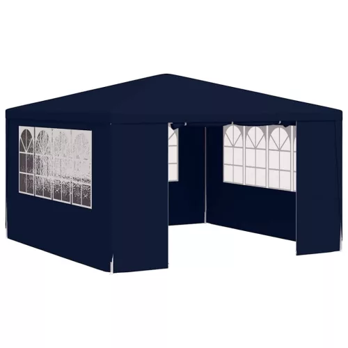 Kék rendezvénysátor oldalfalakkal 4 x 4 m 90 g/m²