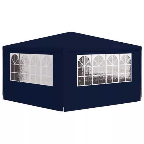 Kék rendezvénysátor oldalfalakkal 4 x 4 m 90 g/m²
