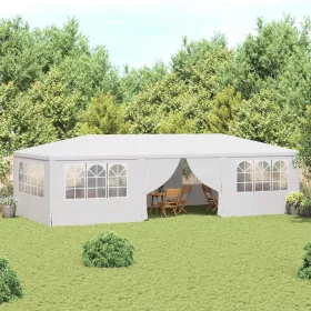 Fehér rendezvénysátor oldalfalakkal 4 x 9 m 90 g/m²