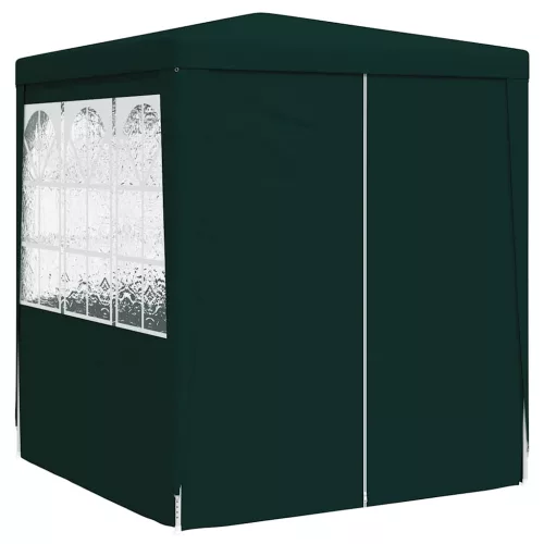 Zöld rendezvénysátor oldalfalakkal 2,5 x 2,5 m 90 g/m²