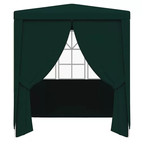 Zöld rendezvénysátor oldalfalakkal 2,5 x 2,5 m 90 g/m²