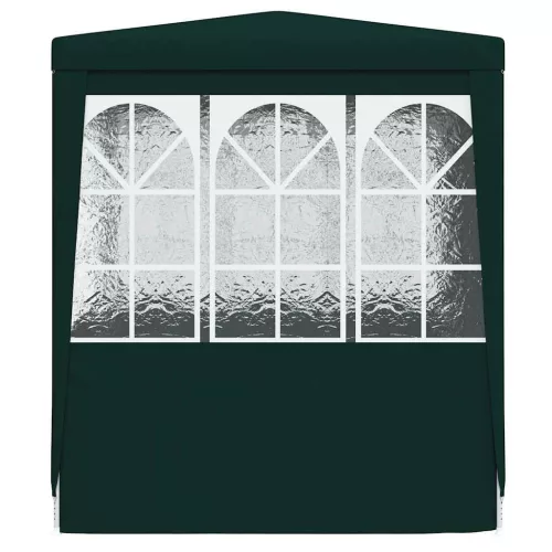 Zöld rendezvénysátor oldalfalakkal 2,5 x 2,5 m 90 g/m²