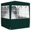 Zöld rendezvénysátor oldalfalakkal 2,5 x 2,5 m 90 g/m²