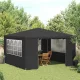 Antracitszürke rendezvénysátor oldalfalakkal 4 x 4 m 90 g/m²