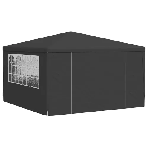 Antracitszürke rendezvénysátor oldalfalakkal 4 x 4 m 90 g/m²