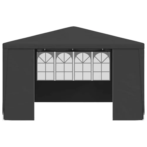 Antracitszürke rendezvénysátor oldalfalakkal 4 x 4 m 90 g/m²