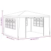 Antracitszürke rendezvénysátor oldalfalakkal 4 x 4 m 90 g/m²