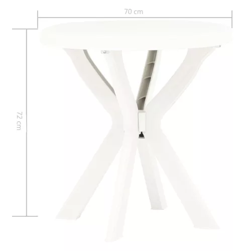 Fehér műanyag bisztróasztal Ø70 cm