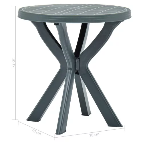 Zöld műanyag bisztróasztal Ø70 cm