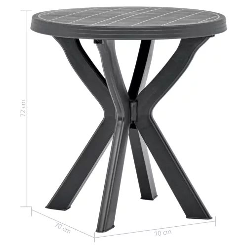 Antracitszürke műanyag bisztróasztal Ø70 cm