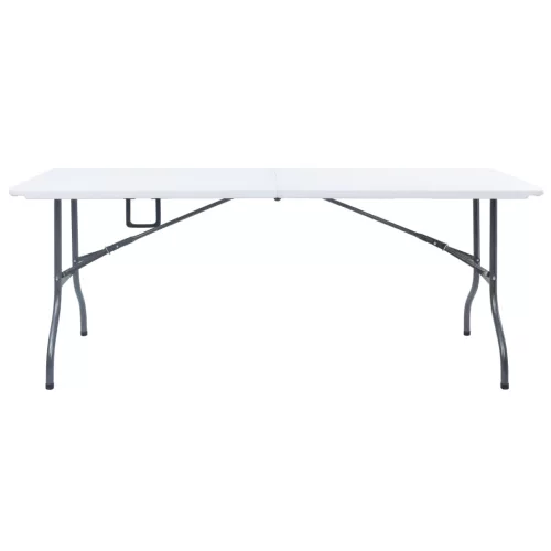 Fehér HDPE összecsukható kerti asztal 180 x 72 x 72 cm