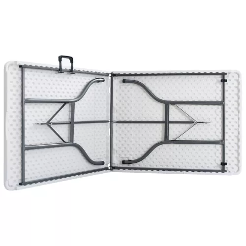 Fehér HDPE összecsukható kerti asztal 180 x 72 x 72 cm