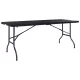 Fekete HDPE rattan szerű összecsukható kerti asztal 180x75x72cm