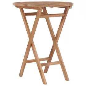 Összecsukható tömör tíkfa kerti asztal 60 cm