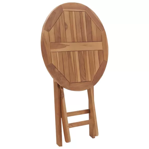 Összecsukható tömör tíkfa kerti asztal 60 cm