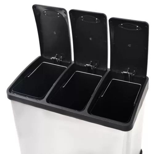 Rozsdamentes acél lábpedálos szelektív szemeteskuka 24 L
