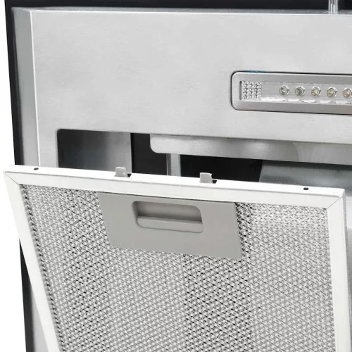 Rozsdamentes acél sziget páraelszívó 90 cm 756 m³/óra LED