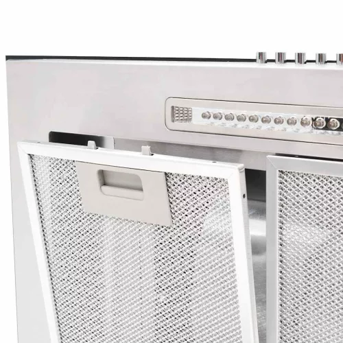 Rozsdamentes acél, fali páraelszívó 90 cm 756 m³/óra LED