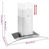 Rozsdamentes acél, fali páraelszívó 90 cm 756 m³/óra LED