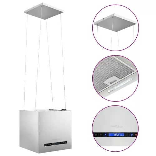 Rozsdamentes acél LCD érintőképernyős sziget páraelszívó 37 cm