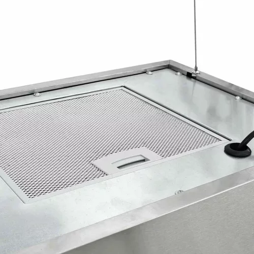 Rozsdamentes acél LCD érintőképernyős sziget páraelszívó 55 cm