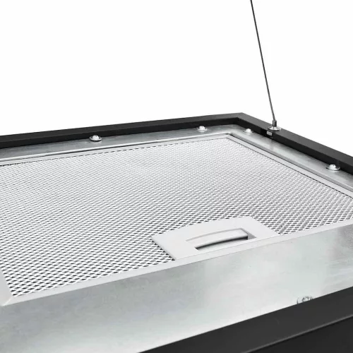 Porszórt acél LCD érintőképernyős sziget páraelszívó 37 cm
