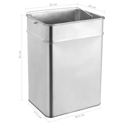 Fekete acél szemeteskuka hamutartóval 45 liter