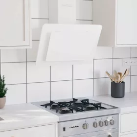   Fehér rozsdamentes acél és edzett üveg fali páraelszívó 60 cm
