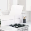 Fehér acél és edzett üveg fali páraelszívó 60 cm