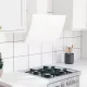 Fehér acél és edzett üveg fali páraelszívó 60 cm