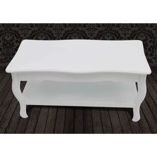 2 szintes fehér MDF dohányzóasztal