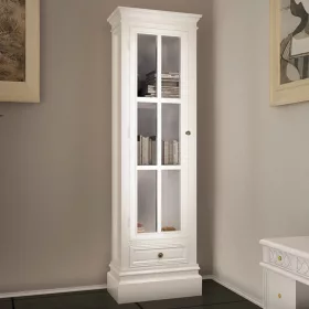 Elegáns fehér fa könyvespolc szekrény 3 polccal