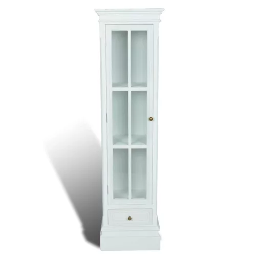 Elegáns fehér fa könyvespolc szekrény 3 polccal