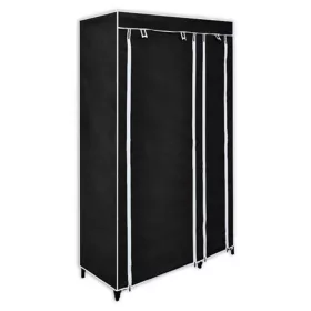 Fekete összecsukható ruhásszekrény 110 x 45 x 175 cm