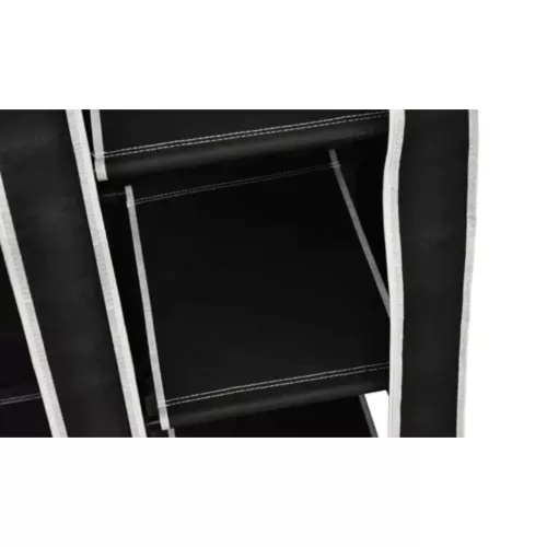 Fekete összecsukható ruhásszekrény 110 x 45 x 175 cm