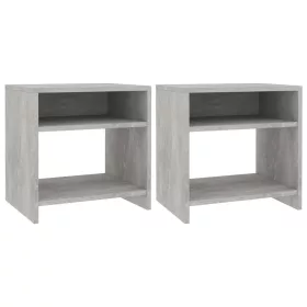   2 db betonszürke szerelt fa éjjeliszekrény 40 x 30 x 40 cm