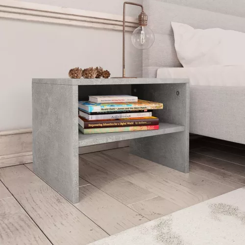 2 db betonszürke szerelt fa éjjeliszekrény 40 x 30 x 30 cm