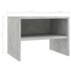 2 db betonszürke szerelt fa éjjeliszekrény 40 x 30 x 30 cm