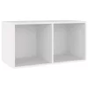 Fehér szerelt fa lemeztároló doboz 71 x 34 x 36 cm