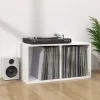 Fehér szerelt fa lemeztároló doboz 71 x 34 x 36 cm