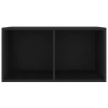 Fekete szerelt fa lemeztároló doboz 71 x 34 x 36 cm
